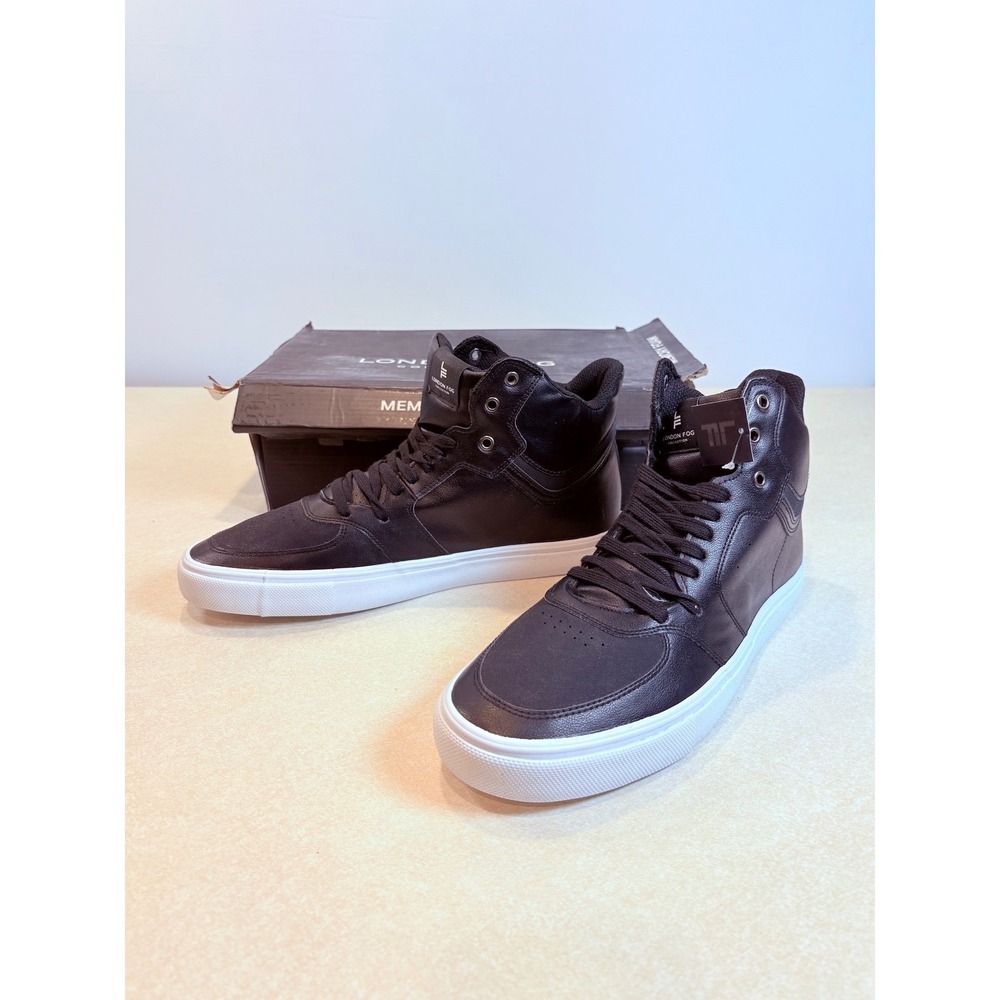 London Fog High Top Sneakers Black Casual Fashion Sneakers Menswear